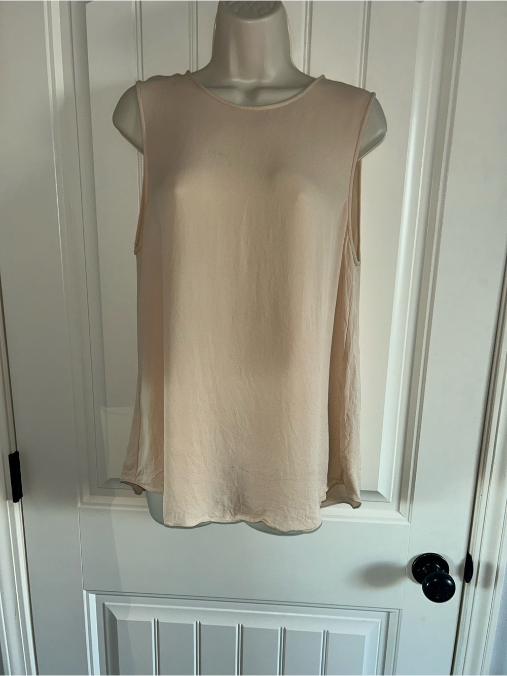 NEW Theory Sleeveless Swing Blouse Top - Blush Pink Sz L